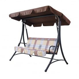 Садовая качель Келли с тентом сидение коричневого цвета