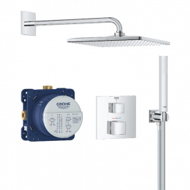 Душова система прихованого монтажу Grohe QuickFix Precision Cube з Vitalio Rain Mono 310 Cube, хром (34879000)