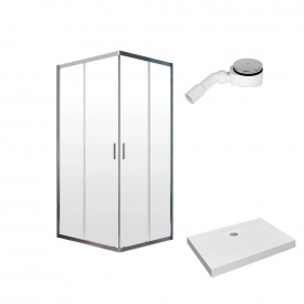 Душова кабіна Radaway Alienta D 800х1000х1900 + піддон Lupo + сифон R500 (10258010-01-01KL500)