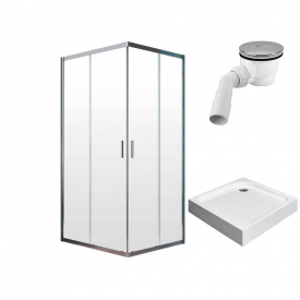 Душова кабіна Radaway Alienta C 900х900х1900 + піддон Rodos + сифон 690P (10239090-01-01KR)