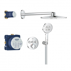 Душова система прихованого монтажу Grohe Grohtherm SmartControl 310 мм, з термостатом, хром (34863000)