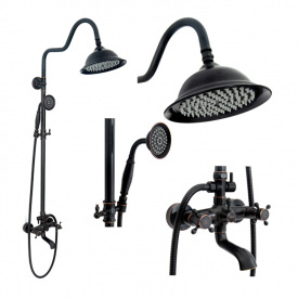 Душовий гарнітур Rea Retro чорний (REA-P2366)