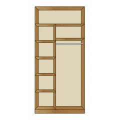 Шафа Двосекційна (4 полиці + штанга) (850) МДФ накладки декор МАКСІ МЕБЛІ Вільха (12599) Гуляйполе