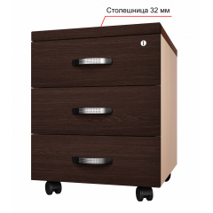 Тумба мобільна Буран XR (3 ящики, центральний замок) (плюс) МАКСІ МЕБЛІ Яблуня локарна/Дуб молочний (5102930) Львов