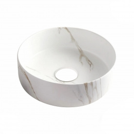 Раковина накладна Volle Piedra 346x346x120 білий мармур