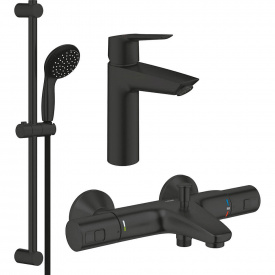 Набір змішувачів 3 в 1 для ванни Grohe QuickFix Start, чорний (UA303304TM)