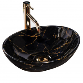 Раковина накладна Rea Sofia чорний мармур