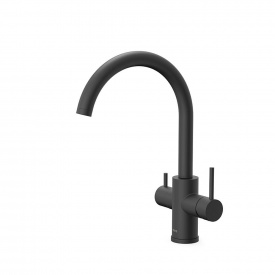 Змішувач для кухні з підключенням питної води Tres Kitchen, чорний матовий (23045302NM)