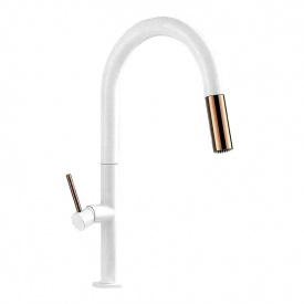 Змішувач для кухні Rea Apollo, білий/рожеве золото (REA-B9603)