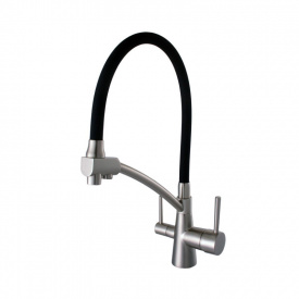 Змішувач для кухні під осмос Globus Lux Lazer GLLR-0700-8-STSTEEL чорний/сталь