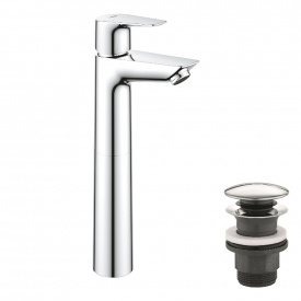 Змішувач для раковини Grohe QuickFix StartEdge XL-Size з донним клапаном, хром (23777001)
