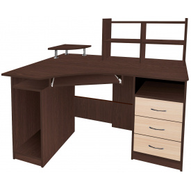 Стіл комп'ютерний Вектор 2(плюс) МАКСІ МЕБЛІ Венге магія/Дуб молочний (11867)