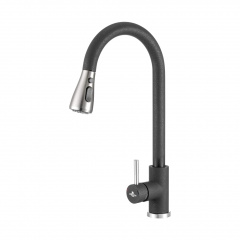 Змішувач для кухні Granado Campo Lux Black shine з висувним виливом (gz0501L) Березнеговатое