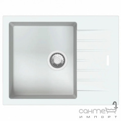 Прямоугольная кухонная мойка на одну чашу с сушкой Fabiano Classic 65x50 Grey Metallic серый металлик Кропивницкий