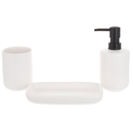 Набор в ванную комнату White with black 3шт Sabefet