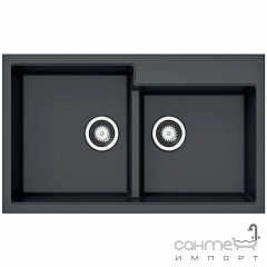Гранитная кухонная мойка Fabiano Navio 86x55x20 Grey Metallic серый металлик Вінниця