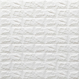 3D панель самоклеюча цегла Біла 700x770x7мм (001-7) Sticker Wall SW-00000047