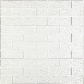 3D панель самоклеюча цегла Біла 700х770х3мм (001-3) Sticker Wall SW-00000174