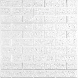 3D панель самоклеюча цегла Біла Матова 700х770х5мм (001-5M) Sticker Wall SW-00000587