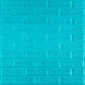 3D панель самоклеюча цегла Бірюза 700х770х5мм (002-5) Sticker Wall SW-00000084