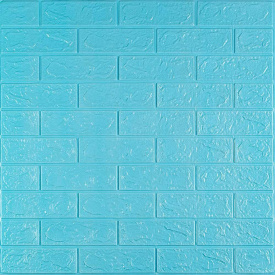 3D панель самоклеюча цегла Бірюза 700х770х3мм (002-3) Sticker Wall SW-00000573