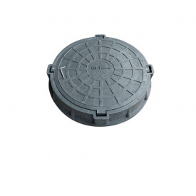 Люк каналізаційний полімерпещаний важкий C250 25 т чорний і замок Воюс