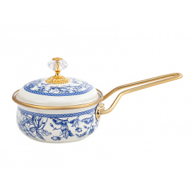 Ковш эмалированый "BUTTERFLY" Elmani с крышкой, 0,9 л, 14 см х 31 см