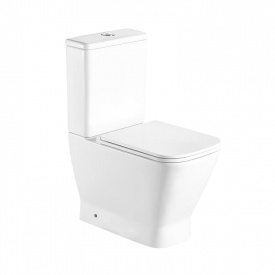 Унітаз-компакт Qtap Cardinal Ultra Quiet безобідковий, з сидінням Soft-close, білий (QT04222168AUQ3W)