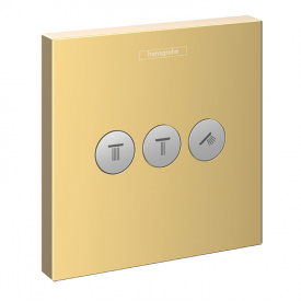 Перемикач потоків для душу Hansgrohe ShowerSelect 3 клавіші, золото (15764990)