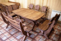 Мебель из массива термодерева 1750х1100, комплект Thermo-treated Oak Furniture. Стол и 4 лавки из термодуба