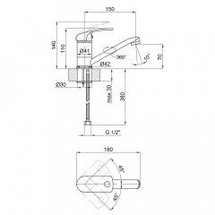 Змішувач Для Кухні Lidz (Crm) Mars 81 002M Долина