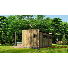 Готовая модульная сауна 7,0х2,7м с панорамными окнами Gartensauna-31 производителя Thermowood Production Вышгород