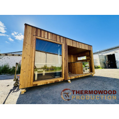 Сауна с купелью 5,4х2,4х2,7м LUX комплектации и исполнения от производителя Thermowood Production Бушево
