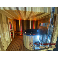 Сауна с купелью 5,4х2,4х2,7м LUX комплектации и исполнения от производителя Thermowood Production Бушево