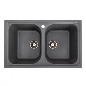 Гранітна мийка для кухні Platinum 7950 Equatoria, глянець, сірий мусон