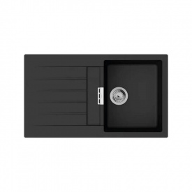 Мийка кухонна Hansgrohe S52, граніт, з крилом, накладна, чорний (43356170)