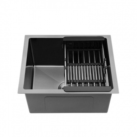 Мийка кухонна Kroner KRP PVD Schwarze 43х48х21.5 см 4843HM