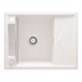 Мийка кухонна Deante Magnetic, граніт, з крилом, алебастр (ZRM_A11A)