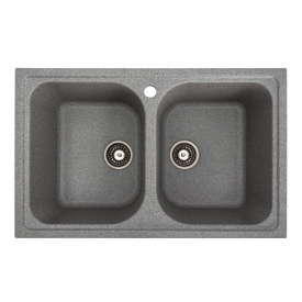 Гранітна мийка для кухні Platinum 7950 Equatoria, глянець, сірий