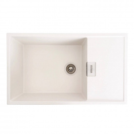 Гранітна мийка для кухні Platinum 8650 Diamond, матова, білосніжна