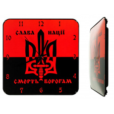 Настінний годинник Montre Слава Нації 30х30х5 см Скло Тихий хід (18089)