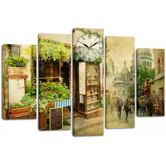 Настінний годинник-картина на полотні Декор Карпати 80x120 см (chf45) Лубни