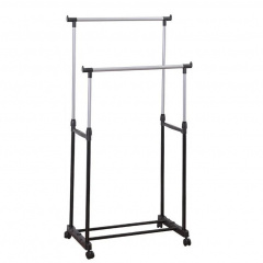 Телескопічна стійка-вішалка для одягу та взуття RIAS Mini Double Pole 140*70*30 см Black (3_04243) Чернігів