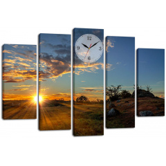 Настінний годинник-картина на полотні Декор Карпати 80x120 см (chf48) Київ