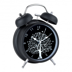Годинник настільний Clock з будильником Моен Дерево Тихий хід 16х11,7х5,5 см Чорний Білий (16272) Киев