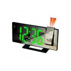 Годинник настільний електронний з проекцією та будильником Gaosuo DS-3618LP LED Black Оріхів