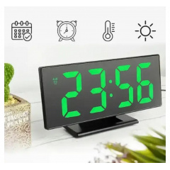 Годинник настільний електронний з проекцією та будильником Gaosuo DS-3618LP LED Black Оріхів