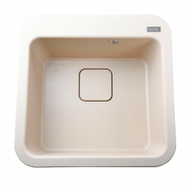 Гранітна мийка Globus Lux BARBORA 510х510, слонова кiстка