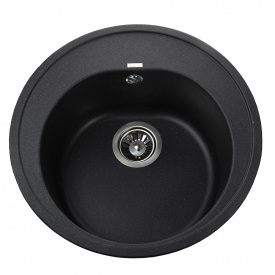 Гранітна мийка Globus Lux MARTIN 510 мм-А0001, чорний металік