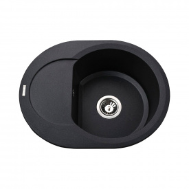 Гранітна мийка Globus Lux MORAINE 600х470-А0001, чорний металік